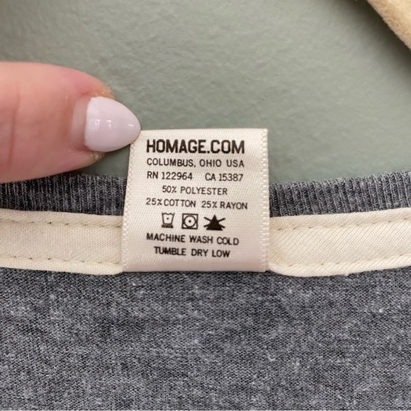 Homage gray Ohio State gradient scoop neck short sleeve tee tshirt - Picture 7 of 7